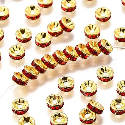 Brass Rhinestone Spacer Beads RB-A014-Z6mm-21G-1
