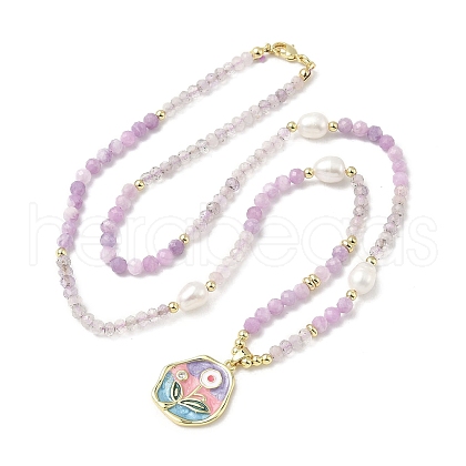 Natural Amethyst Pendant Necklaces for Women NJEW-G165-01C-G-1