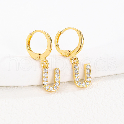 Brass Micro Pave Clear Cubic Zirconia Hoop Earrings FS-WGAF6E5-07-1