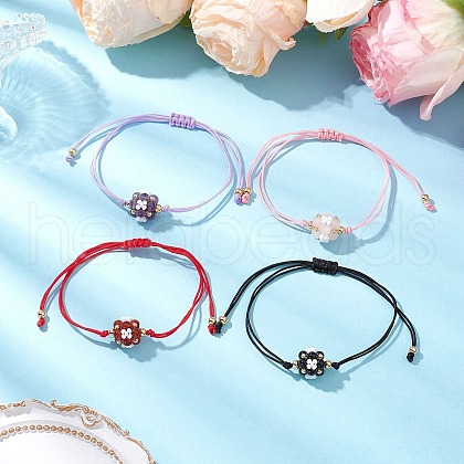 Gemstone Braided Bead Bracelets BJEW-MZ00154-1