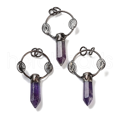 Natural Amethyst Faceted Pointed Bullet Big Pendants G-A221-02F-1