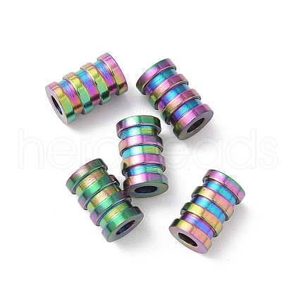 Ion Plating(IP) 304 Stainless Steel Tube Beads STAS-WH0055-03RC-1
