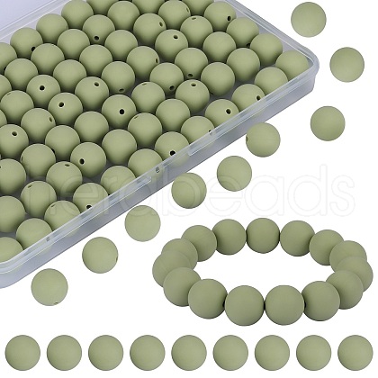 80Pcs Round Silicone Focal Beads SIL-SZ0001-24-32-1