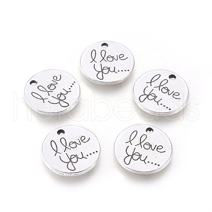 Tibetan Style Valentine's Day Alloy Pendants TIBEP-5411-AS-LF-1