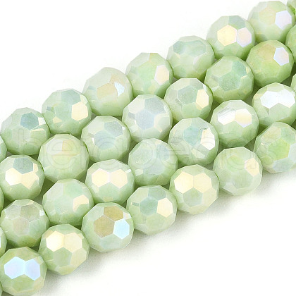 Electroplate Glass Beads Strands EGLA-T021-6mm-15-10-1