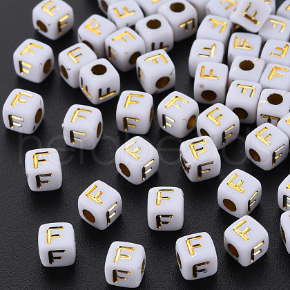 Opaque White Acrylic Beads MACR-Q242-010F-1