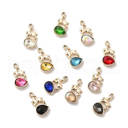 UV Plating Alloy Glass Pendants PALLOY-M209-03G-1