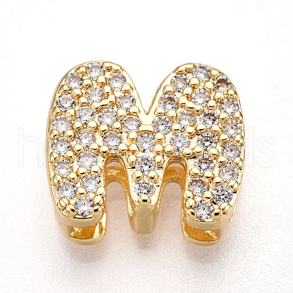 Brass Micro Pave Cubic Zirconia Charms KK-N254-217G-M-1