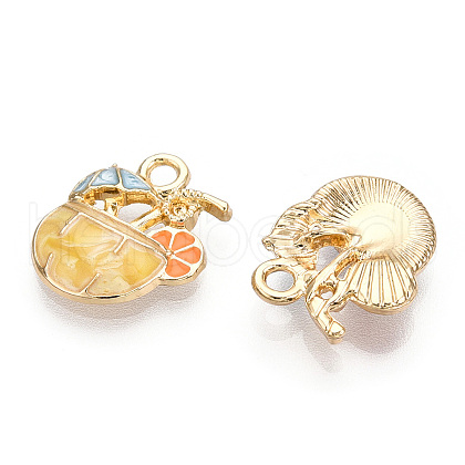 Alloy Enamel Pendants ENAM-T009-63B-RS-1