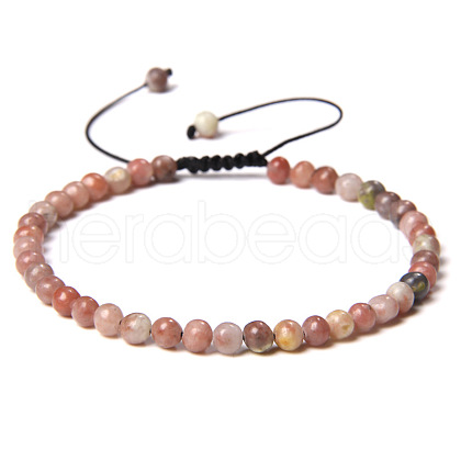 Adjustable Women's Plum Blossom Jasper Beaded Bracelet CN3407-2-1