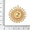 304 Stainless Steel and Resin Flower Pendants STAS-R170-03G-02-3