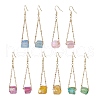304 Stainless Steel with Electroplated Natural Quartz Bead Dangle Earrings EJEW-JE05989-1