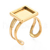 304 Stainless Steel Open Cuff Ring Components STAS-S080-041H-G-1