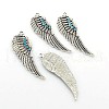 Antique Silver Plated Alloy Wing Big Pendants X-ALRI-N019-03-3