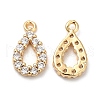 Brass Micro Pave Cubic Zirconia Pendants KK-B074-04G-1
