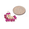 Glass Beaded Heart Pendants PALLOY-JF02092-3