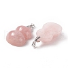 Natural Rose Quartz Pendants G-E135-01P-01-3