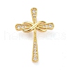 Brass Micro Pave Clear Cubic Zirconia Pendants ZIRC-L100-093G-2