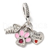 Rack Plating Alloy Crystal Rhinestone European Dangle Charms PALLOY-S189-22P-1
