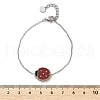 304 Stainless Steel Cable Chain Charm Bracelets for Women BJEW-U024-02P-5