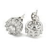Brass Micro Pave Cubic Zirconia Ear Studs EJEW-P261-18P-2