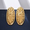 Oval 304 Stainless Steel Stud Earrings EJEW-Z109-01G-1