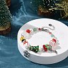 Snowman & Candy Cane Alloy Charm Bracelet BJEW-TA00265-2