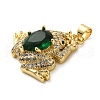 Rack Plating Brass Micro Pave Green Cubic Zirconia Pendants KK-C047-01B-G-2