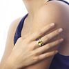House Pattern Brass Enamel Finger Rings FS-WG03239-03-4