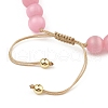 Cat Eye Braided Bead Bracelets BJEW-JB11196-5