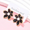 Flower 304 Stainless Steel Stud Earrings EJEW-C142-02G-01-1