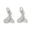 Brass Micro Pave Clear Cubic Zirconia Pendants KK-S367-11B-1