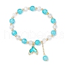 4Pcs Brass Glass Beads Stretch Bracelets BJEW-JB11769-01-2
