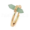 Double Pointed Hexagonal Prism Natural Mixed Stone Adjustable Rings for Women RJEW-G327-01G-2