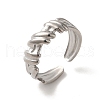 304 Stainless Steel Open Cuff Ring RJEW-C068-03C-P-1