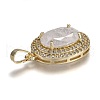 Golden Plated Brass Micro Pave Clear Cubic Zirconia Pendants ZIRC-F123-02H-3