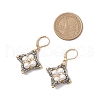 Glass Seed Beads Rhombus Leverback Earrings EJEW-MZ00346-02-3