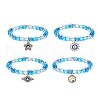 4Pcs 4 Style Acrylic Round Beaded Stretch Bracelets Set BJEW-JB08926-03-1
