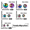 Mega Pet Rack Plating Rainbow Color 304 Stainless Steel Beads FIND-MP0001-07-4