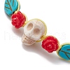 Adjustable Synthetic Dyed Turquoise & Magnesite Braided Bead Bracelets BJEW-JB10603-05-3