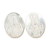 Carved Natural White Shell Cabochons SSHEL-N038-08C-04-1