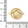 Rack Plating Brass Micro Pave Clear Cubic Zirconia Ring with Star Links Connector Charms KK-K385-086G-4