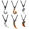 FIBLOOM 6Pcs 6 Style Resin Pendant Necklaces Set NJEW-FI0001-27-1