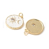 Brass Micro Pave Clear Cubic Zirconia and Enamel Pendants KK-Q031-13G-2