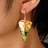 Natural Imperial Jasper Triangle Dangle Earrings MN2807-3