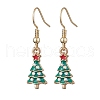 5Pairs 5 Styles Christmas Tree Alloy Enamel Dangle Earrings EJEW-JE05828-3