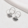Elegant Brass Fan Hoop Earrings HK3249-3