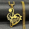 304 Stainless Steel Musical Note Heart Quote Pendant Necklaces NJEW-K283-03G-1