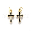 Brass Enamel Charms KK-C106-04G-2