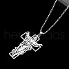 Vintage Stainless Steel Cross Pendant Necklace for Men MW5712-2-1